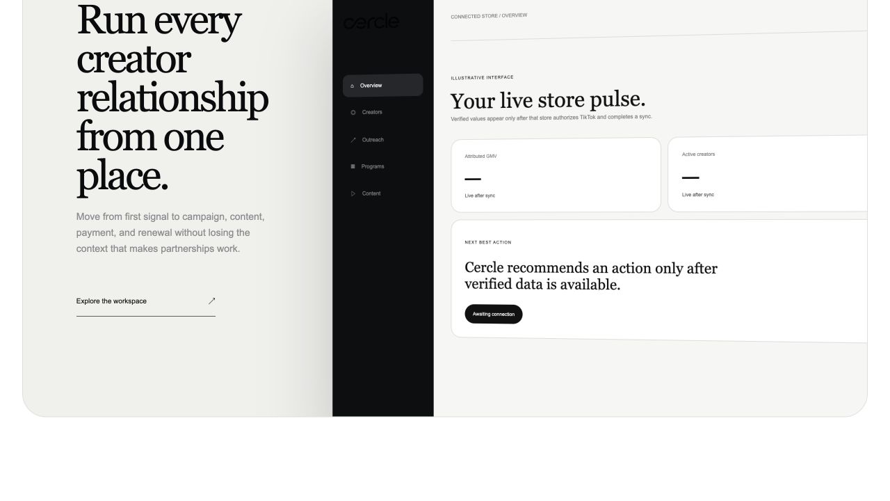 Cercle connected creator relationship workspace
